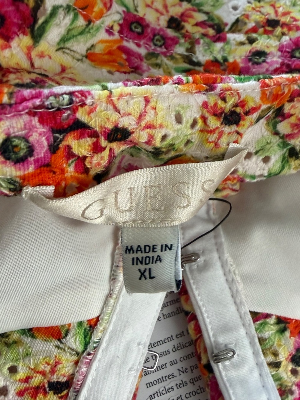 Guess Sangallo Carmen Floral Ruffle Trim Sleeveless Mini Dress Cottagecore Dress - Picture 9 of 12